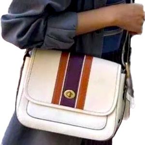 Coach bag 89139 Rambler Crossbody With Varsity Stripe Chalk Multi